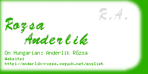 rozsa anderlik business card